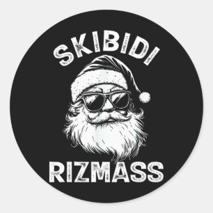 Skibidi Rizzmas Christmas Rizz Santa Claus Charism Classic Round Sticker