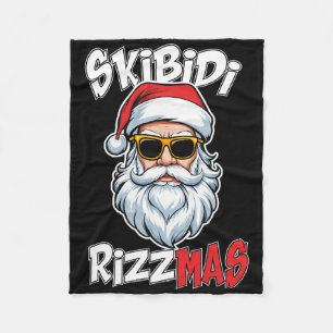 Skibidi Rizzmas Christmas Rizz Santa Claus Charism Fleece Blanket