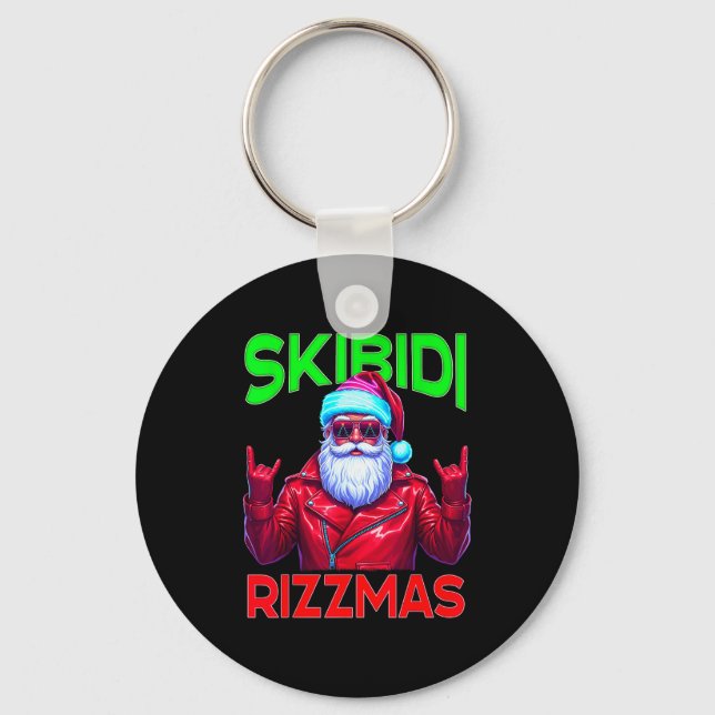 Skibidi Rizzmas Christmas Rizz Santa Claus Charism Key Ring (Front)