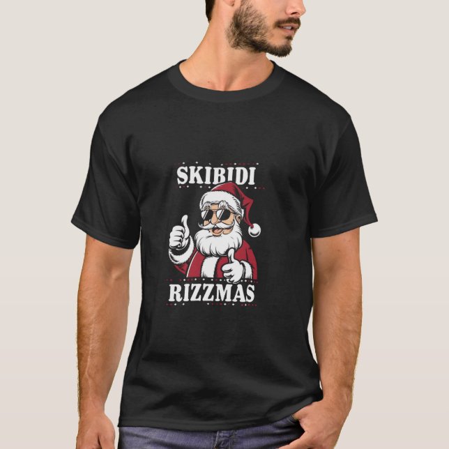 Skibidi Rizzmas Christmas Rizz Santa Claus Charism T-Shirt (Front)