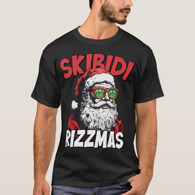 Skibidi Rizzmas Christmas Rizz Santa Claus T-Shirt (Front)