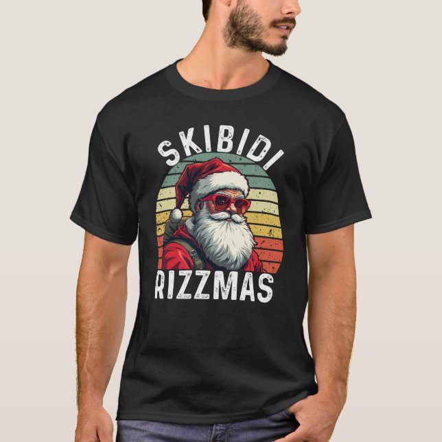Skibidi Rizzmas Christmas Rizz Santa T-Shirt (Front)