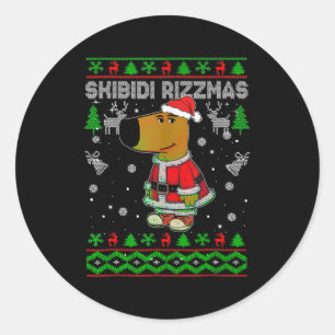 Skibidi Rizzmas Christmas Rizz Santa Ugly Christma Classic Round Sticker