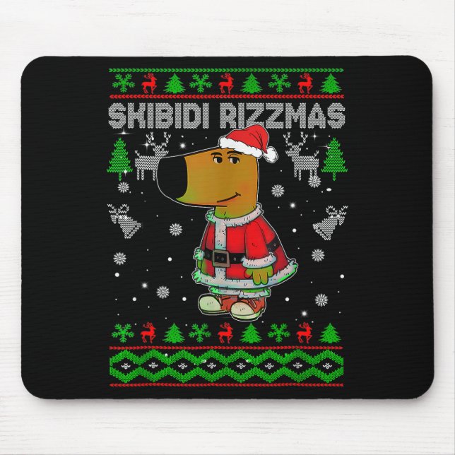 Skibidi Rizzmas Christmas Rizz Santa Ugly Christma Mouse Pad (Front)