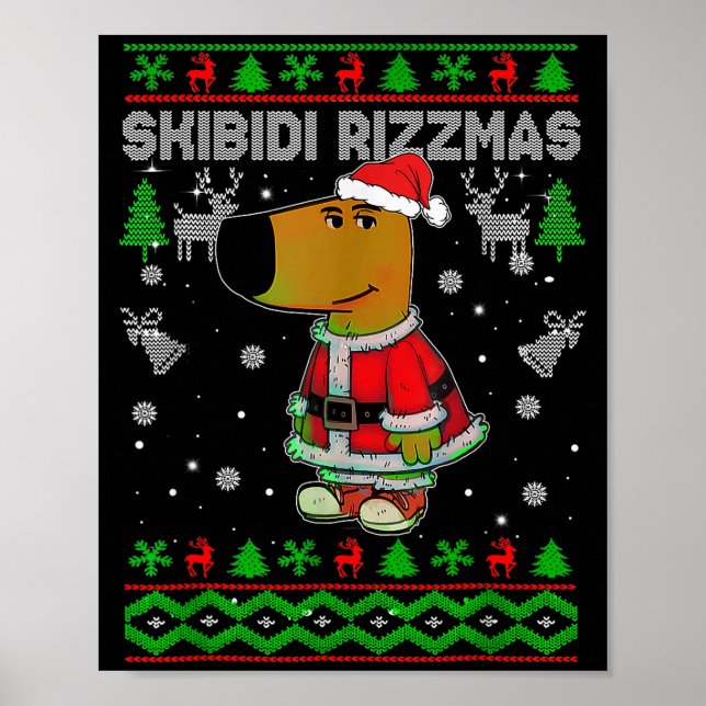 Skibidi Rizzmas Christmas Rizz Santa Ugly Christma Poster (Front)