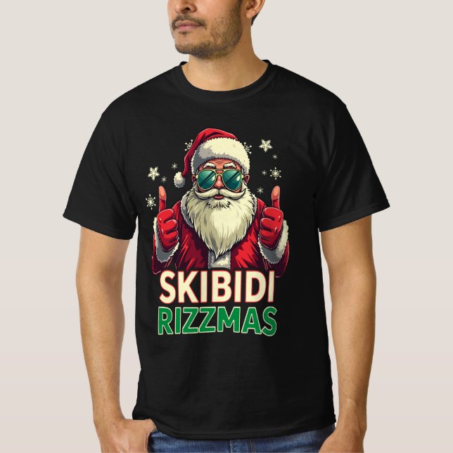 Skibidi Rizzmas Christmas Santa Claus Charismas T-Shirt (Front)