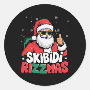 Skibidi Rizzmas Christmas Santa Claus Merry Rizz M Classic Round Sticker