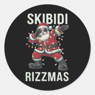 Skibidi Rizzmas Christmas Santa Claus Merry Rizz M Classic Round Sticker