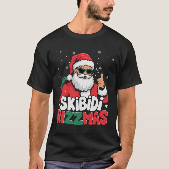 Skibidi Rizzmas Christmas Santa Claus Merry Rizz M T-Shirt (Front)