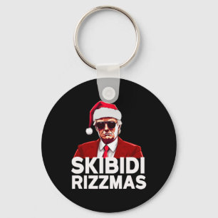 Skibidi Rizzmas Christmas Trump Santa Pajama Rizz  Key Ring