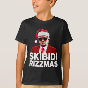 Skibidi Rizzmas Christmas Trump Santa Pajama Rizz  T-Shirt