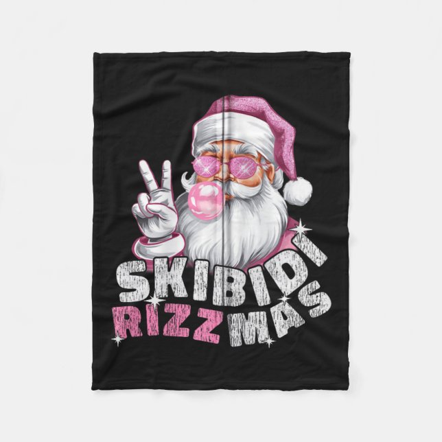 Skibidi Rizzmas Christmas Xmas Men Women Kids Zip  Fleece Blanket (Front)