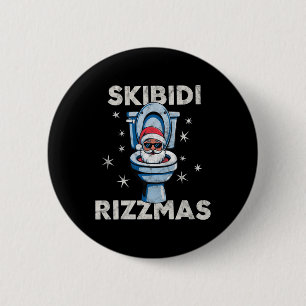 Skibidi Rizzmas Funny Christmas Santa Toilet Merry 6 Cm Round Badge