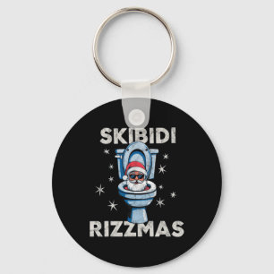 Skibidi Rizzmas Funny Christmas Santa Toilet Merry Key Ring