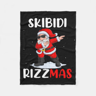 Skibidi Rizzmas Funny Dab Santa Christmas  Fleece Blanket