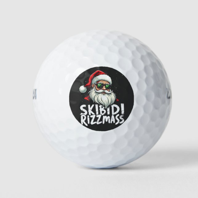 Skibidi Rizzmas Funny Gen Alpha Slang Christmas   Golf Balls (Front)