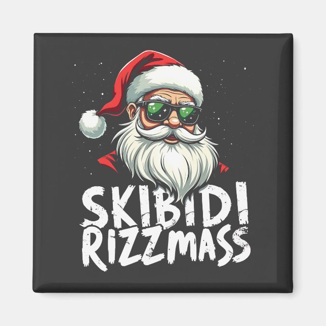 Skibidi Rizzmas Funny Gen Alpha Slang Christmas   Magnet (Front)