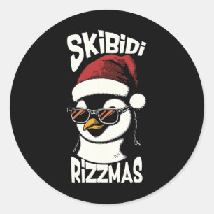 Skibidi Rizzmas Funny Gen Alpha Slang Christmas Pe Classic Round Sticker