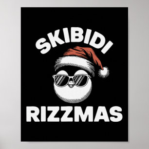 Skibidi Rizzmas Funny Gen Alpha Slang Christmas Pe Poster