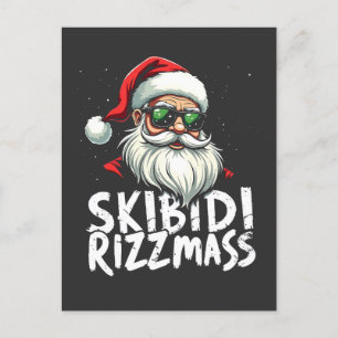 Skibidi Rizzmas Funny Gen Alpha Slang Christmas Postcard