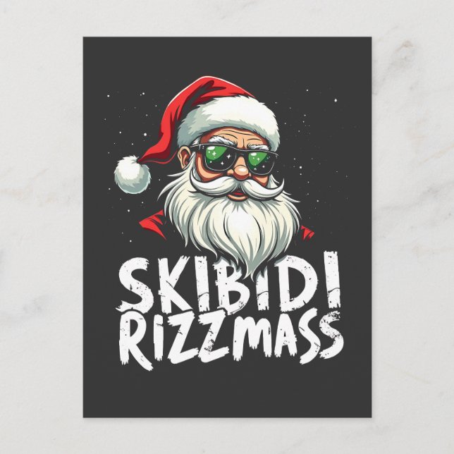 Skibidi Rizzmas Funny Gen Alpha Slang Christmas Postcard (Front)