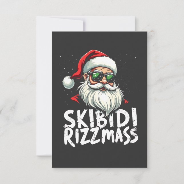 Skibidi Rizzmas Funny Gen Alpha Slang Christmas Thank You Card (Front)