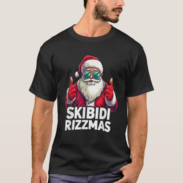 Skibidi Rizzmas Funny Santa Claus Charisma Cool Ki T-Shirt (Front)