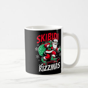 Skibidi Rizzmas Funny Santa Clause Skating Board X Coffee Mug