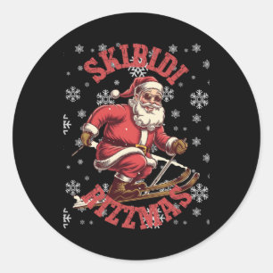 Skibidi Rizzmas Funny Santa Rizz Christmas Ski San Classic Round Sticker