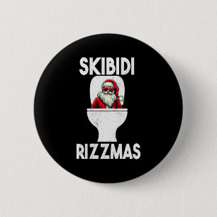 Skibidi Rizzmas Funny Toilet Santa Claus Christmas 6 Cm Round Badge