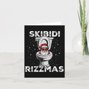 Skibidi Rizzmas Funny Toilet Santa White Elephant  Card