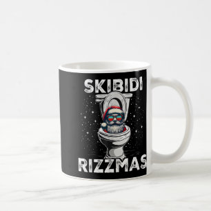 Skibidi Rizzmas Funny Toilet Santa White Elephant Coffee Mug