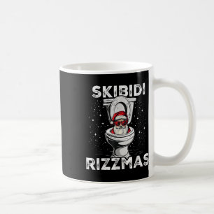 Skibidi Rizzmas Funny Toilet Santa White Elephant Coffee Mug