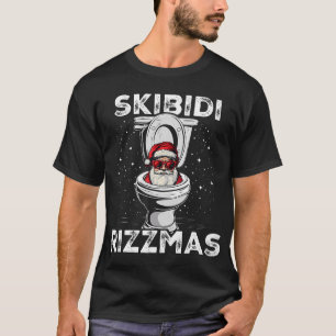 Skibidi Rizzmas Funny Toilet Santa White Elephant T-Shirt