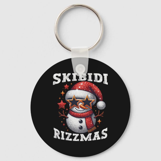 Skibidi Rizzmas Gen Alpha Slang Funny Christmas Sn Key Ring (Front)
