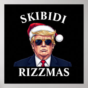 Skibidi Rizzmas Make Christmas Great Again Xmas Poster
