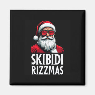 Skibidi Rizzmas Merry Christmas Santa Claus Funny Magnet