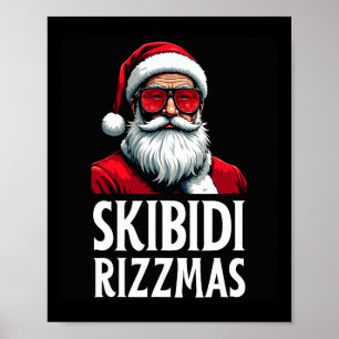 Skibidi Rizzmas Merry Christmas Santa Claus Funny  Poster