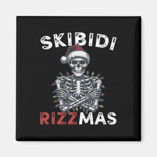 Skibidi Rizzmas Retro Merry Christmas Sigma Rizzma Magnet