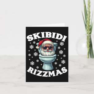 Skibidi Rizzmas Rizzler Santa Rizz Toilet Funny Ch Card