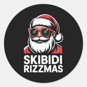 Skibidi Rizzmas Santa Christmas Rizz Xmas Holiday Classic Round Sticker