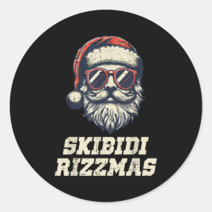 Skibidi Rizzmas Santa Funny Christmas Boys Teens K Classic Round Sticker