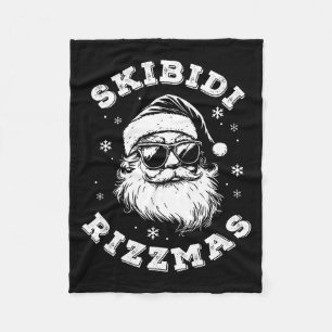 Skibidi Rizzmas Santa Funny Christmas Gen Alpha Sl Fleece Blanket