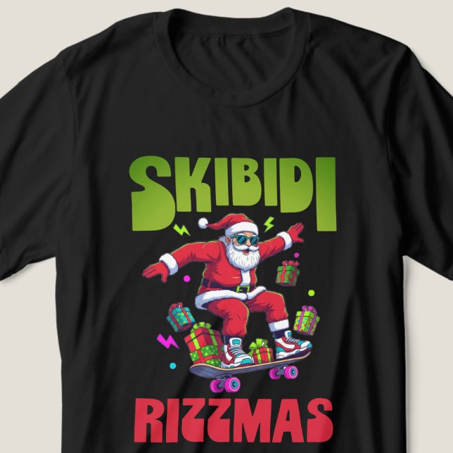 Skibidi Rizzmas Santa on his Skate Tri-Blend Shirt (Creator Uploaded)
