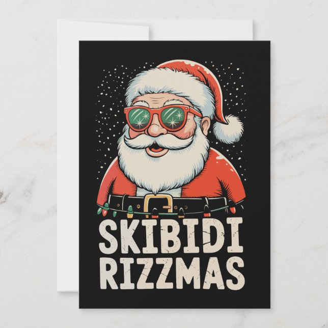 Skibidi Rizzmas Santa Rizz Christmas Xmas Holiday Card (Front)