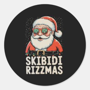 Skibidi Rizzmas Santa Rizz Christmas Xmas Holiday Classic Round Sticker