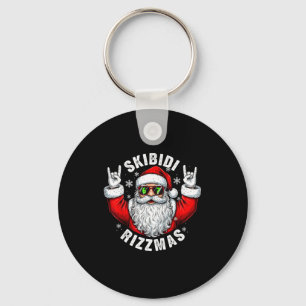 Skibidi Rizzmas Santa Sungles Funny Christmas Men  Key Ring