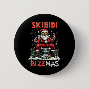 Skibidi Rizzmas Santa Toilet Funny Christmas 6 Cm Round Badge