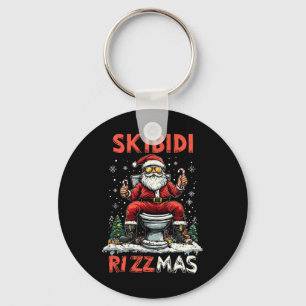 Skibidi Rizzmas Santa Toilet Funny Christmas Key Ring