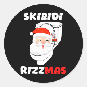 Skibidi Rizzmas Season Merry Christmas Santa Claus Classic Round Sticker